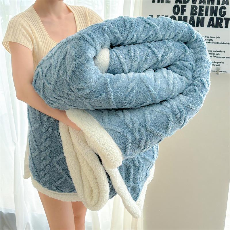 

Двустороннее одеяло из тафты, теплое утолщенное флисовое однотонное одеяло, мягкое теплое одеяло, ворсовое одеяло для дивана, дивана, офиса, кровати, кемпинга, путешествий 100cm * 150cm