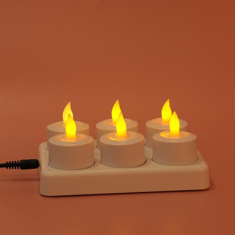USB Şarj Edilebilir LED Mum Işığı 6 Mum Alevsiz Titreyen Dekorasyon Ev Kullanımı Düğünler Noel & Cadılar Bayramı Hediyesi İçin