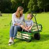 Pull-Along Wagon for Kids,101 cm Toddler Wagons with Foldable Wooden Panel & Handle, Supports up to 250kg, 25.4cm All-Terrain Tires, Utility Wagon