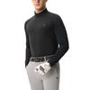 FILA Golf Series Comfortable Solid Color Pullover Stand Collar Long Sleeve T-Shirt Men Tops Deep-Black A11M515216F-BK