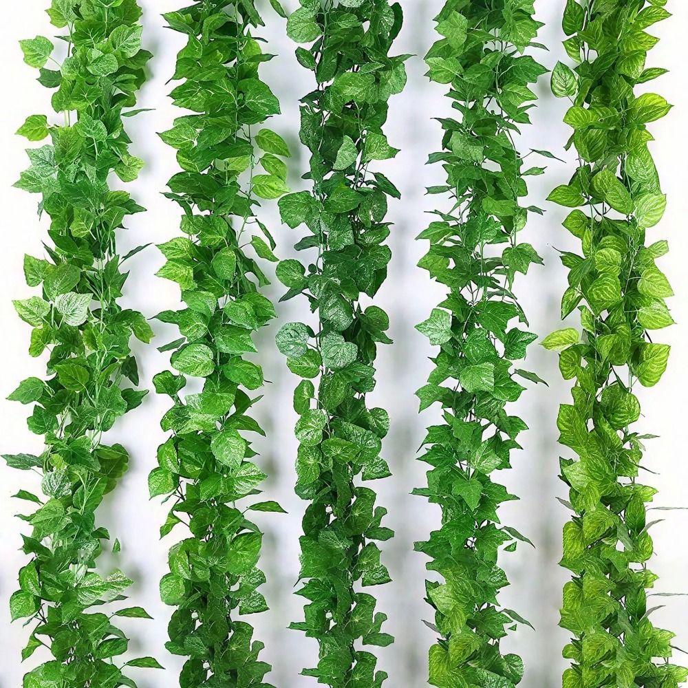 Lifelike Appearance Faux Hanging Plants Plastic Artificial Ivy Garlan Home Wall Decor