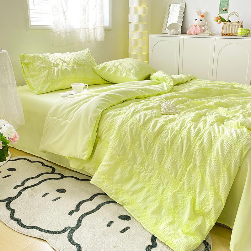 

Japanese Summer Quilt Cover Cool Quilt Blanket for Summer Noon Break Air Conditioner Single Seersucker Bed Sheets Pillowcase Set 1500x2000mm1pc Quilt