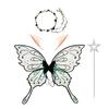 4Pcs Floral Garland Headband Butterfly Wings Set Hollow Mesh Sparkling Angel Wings  Women Girls