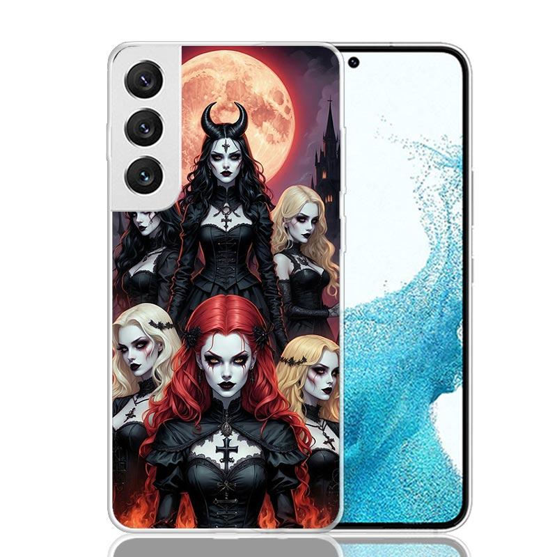 Halloween Moon Witch Horror Phone Case For Samsung Galaxy S26 S25 Edge S24 S23 FE S22 Ultra S21 Plus S20 + Fundas Cover Coque Ga