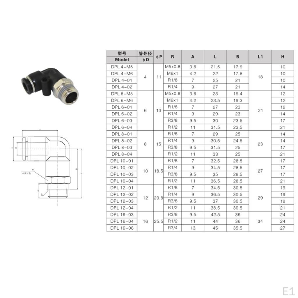 5 Thread Elbow Connector 90 Degree Quick Fitting Auto Accessory