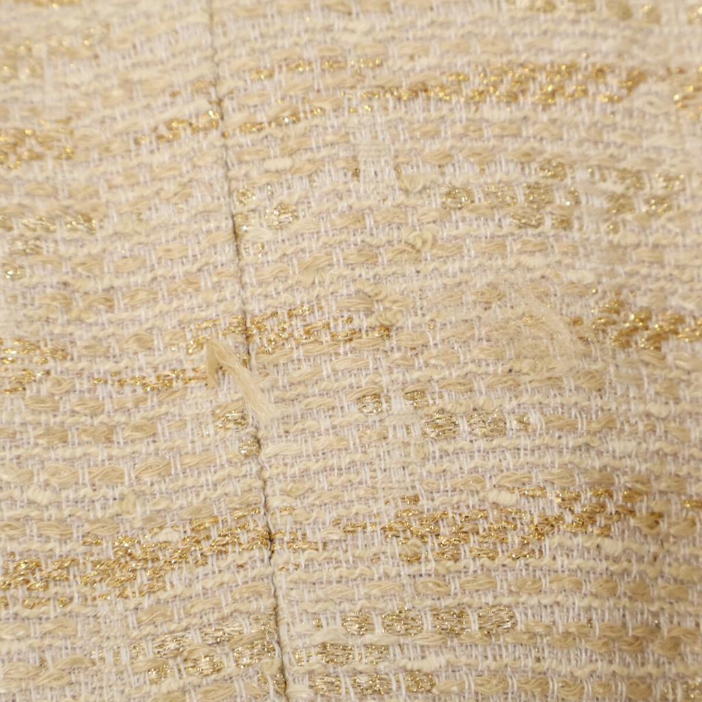 Salvatore Ferragamo Belted glitter yarn tweet jacket Jacket 48 beigeUsed