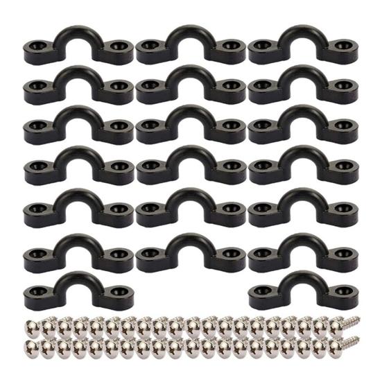 1 Set Kayak Rope Buckle with Screws Boat Drawstring C-Shaped Fixing Buckle Canoe Parts Replacement Accessories Repair Kit
