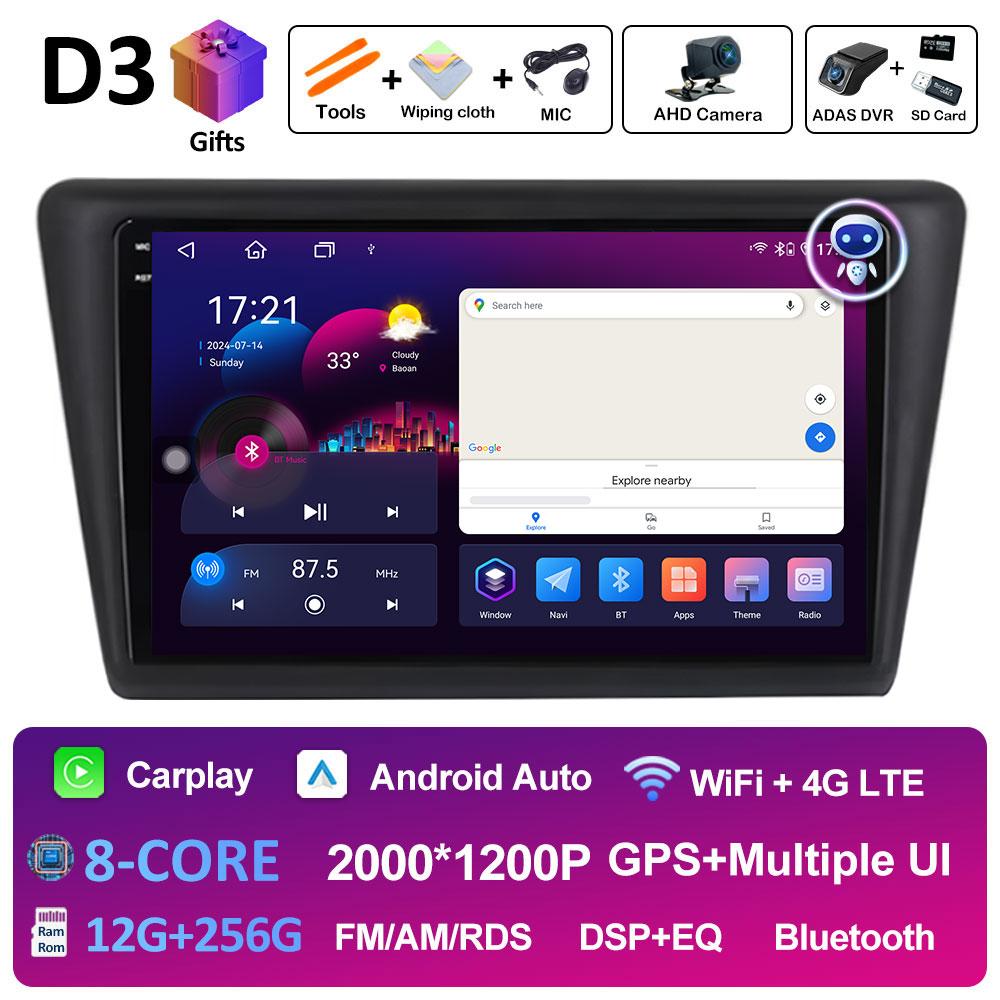 Android Auto pentru VW Skoda Rapid 2013 2014 2015 2016 2017 2018 2019 Seat Toledo 2015 - 2018 Wireless Carplay QLED Ecran IPS WIFI
