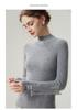 Pure Cashmere Ribbed Half-High Collar Knit Top