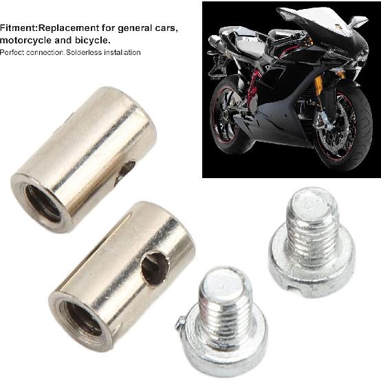 Motorcycle Throttle Screw Cable Ends, 6mm/0.2in Brake Lever Repair Cable Nipples, Universal Adjustable Throttle Cable End, Solderless