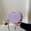 Fashionable Korean Style Solid Color Heart Shaped Pu Handbag For Spring Casual Use