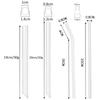 High Borosilicate Sharp Glass Straw Reusable Drinking Straw Set with Brush Bubble Tea Smoothies Cocktails Drinks Bar Accessories