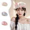 Solid Color Bow Flower Beret Y2k Painter Hat Sweet Octagonal Cap  Autumn