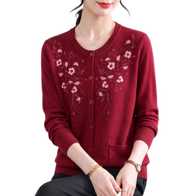 Hengyuanxiang Women's Embroidered Knit Cardigan