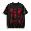 New York Letter Print Casual Tshirt Unisex Street Style Versatile Top Pure Cotton T-shirt