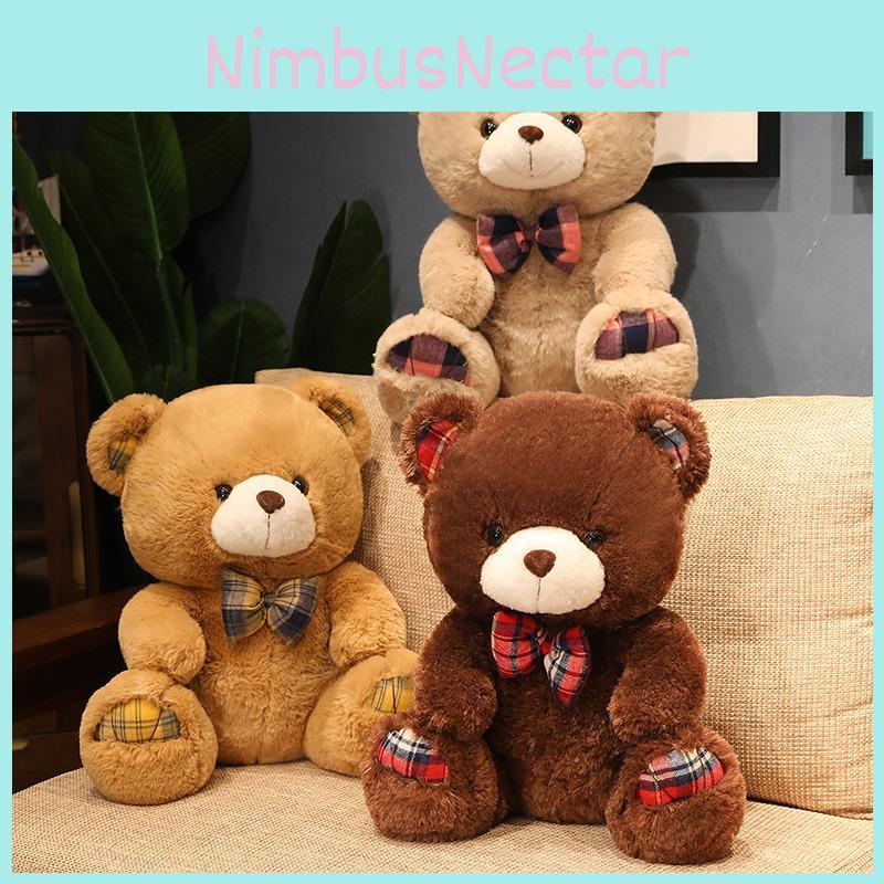 Teddy Bow Plaid Bear Plush Toy Cartoon Love Card Girl Valentine Day Dolls Gifts