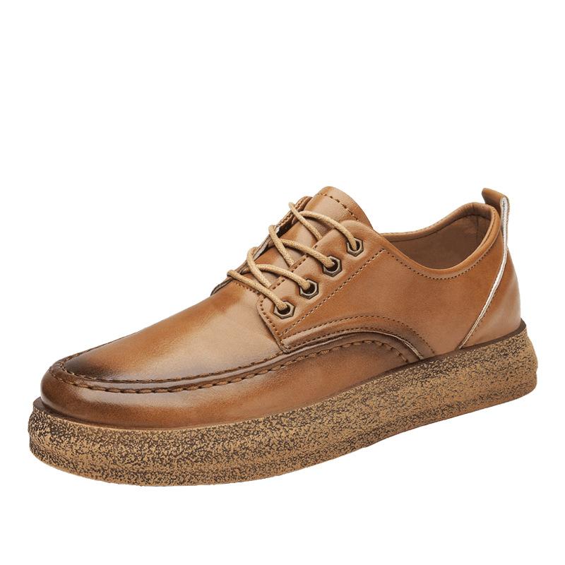 Fashion Brand Men's Casual Shoes Vintage PU Leather Men  Boots Male Leisure Shoes Man Walking Flats Low Top Ankle Booties