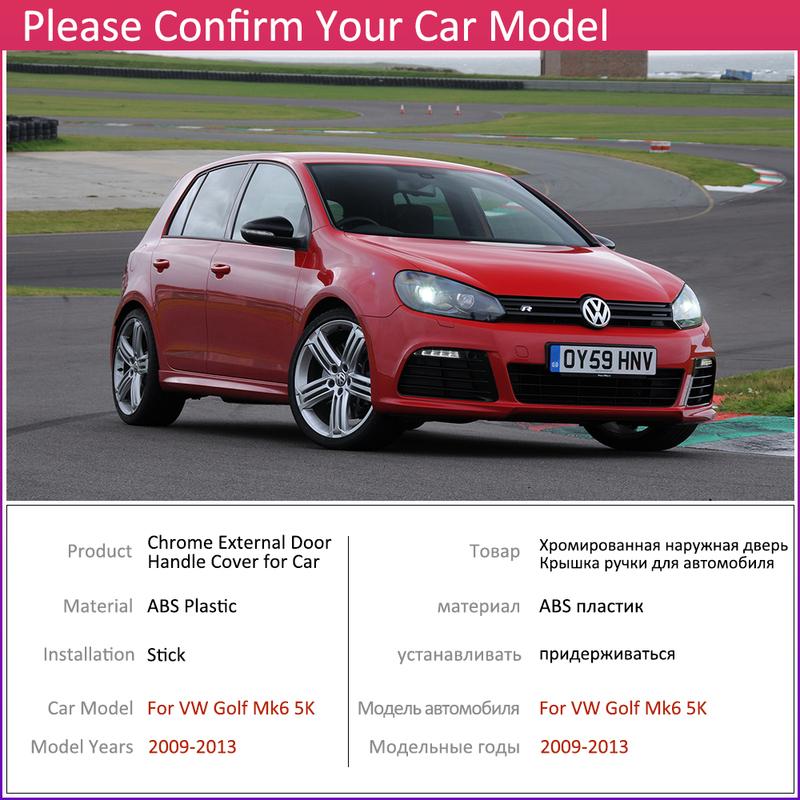 For Volkswagen VW Golf Mk6 5K Jetta SportWagen 2009 2010 2011 2012 2013 Gloss Black Door Handle Cover Car Exterior Accessories