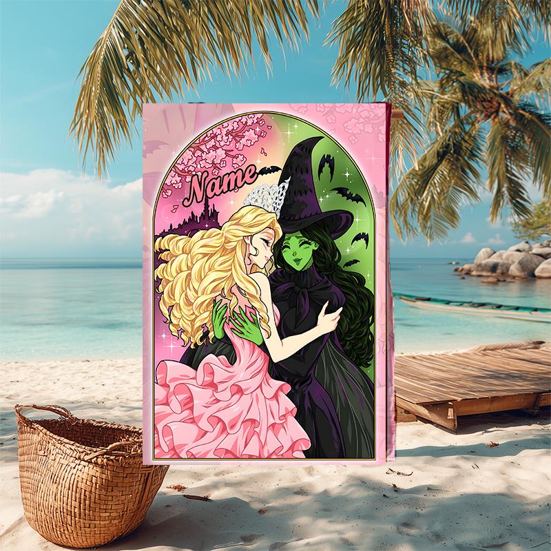 1PC Custom Name "Whispers Witches" Beach Towel Highly Absorbent And Sand-Resistant Towel for Swimming, Pool, Yoga, And Travel Lightweight