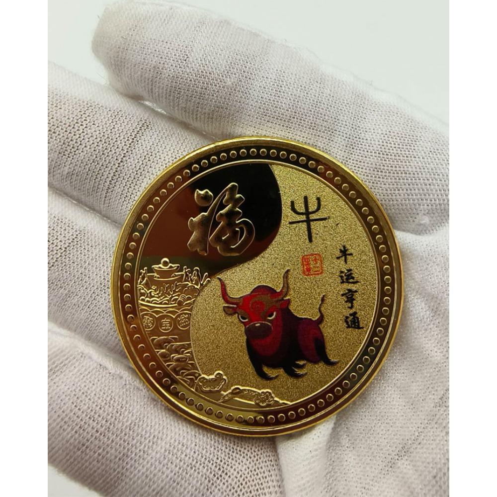 Twelve Zodiac Commemorative Medals, Colored, 4.5mm, Zodiac Gold Coins, Handicrafts, Christmas Gift, Stocking Stuffers