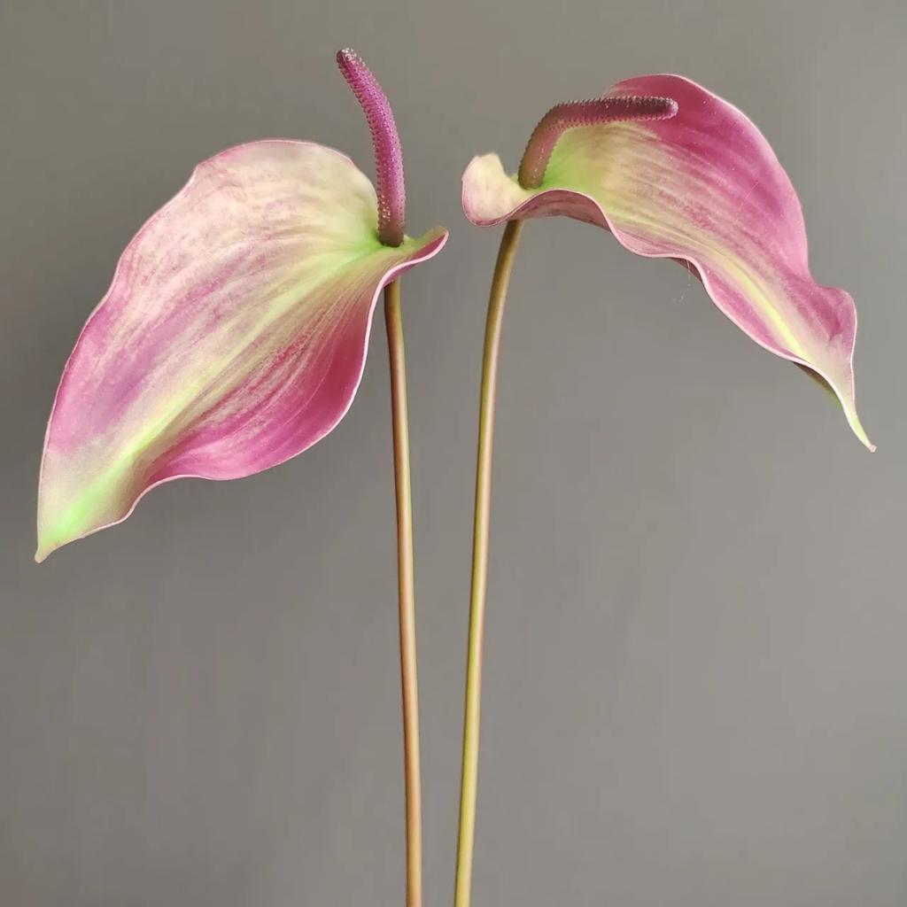 6Pcs/lot Artificial Latex Red Palm Real Touch Flowers Calla Lily Wedding Flower Arrangement Brithday Party Decor Home Ornaments