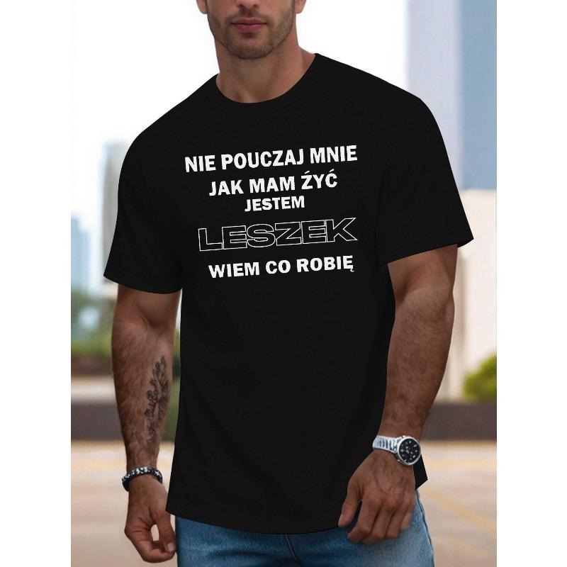 European Size Polish Name Of Person Male Print T Shirt, Tees for Men, Casual Short Sleeve T-shirt