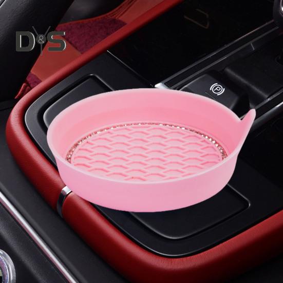 2Pcs Car Coasters Wear Resistant Universal Fit Scratch Prevention Heat-Insulated Non-Slip Cup Holder Mats Silicone Cup Holder Insert