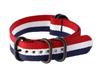 Cinturino N01 Nato in Tela per Orologio - Rosso/Bianco/Blu - 22mm