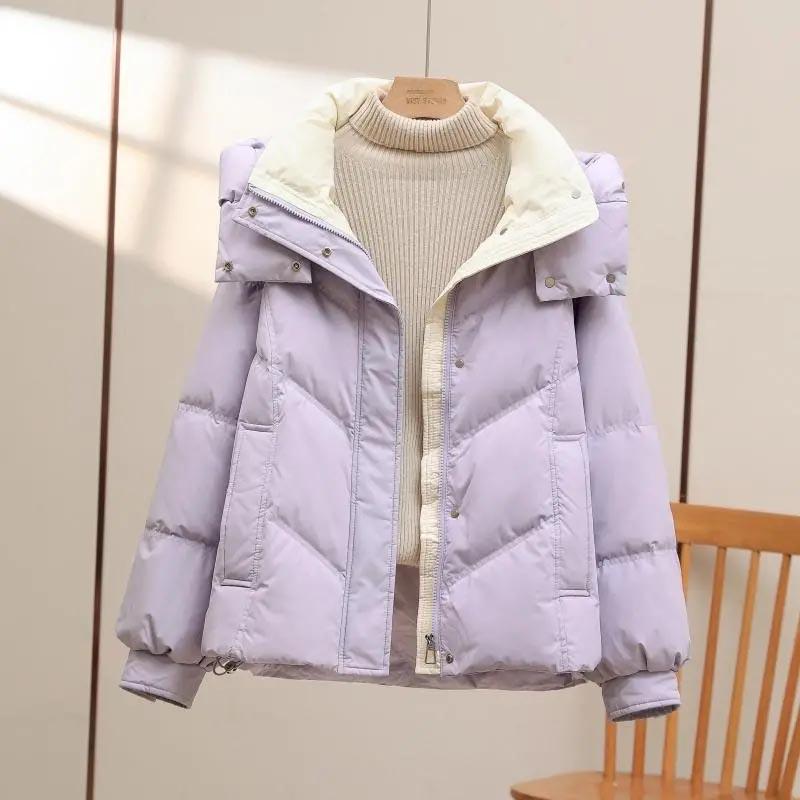 Coat for Women Fleece Thickened Plush Autumn Winter Double Layer Windbreaker Oversize Waterproof Casual Zipper Hooded Jacket