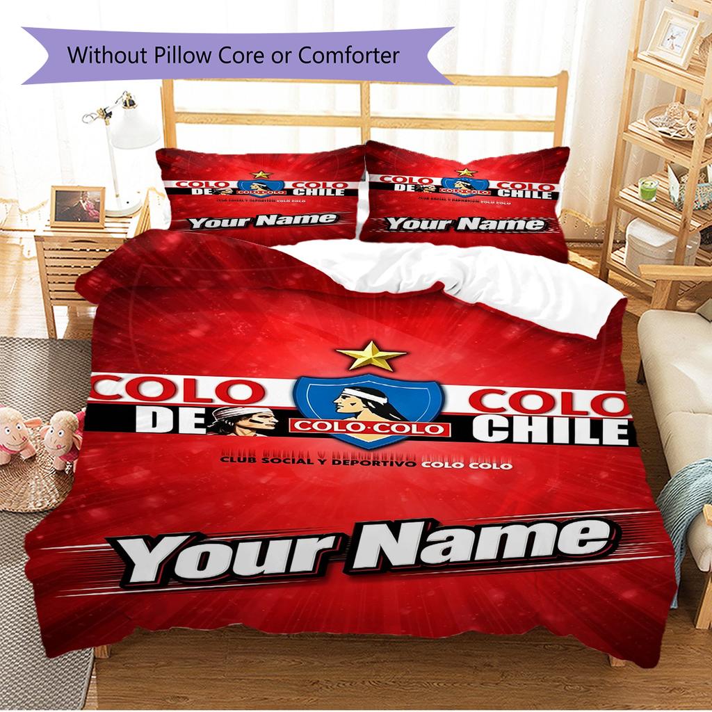 Name Custom COLO COLO Fc Pattern Bedding Set Quilt Cover Pillowcase Home Decor Gift (1 * duvet cover + 2 * pillowcase, without core)