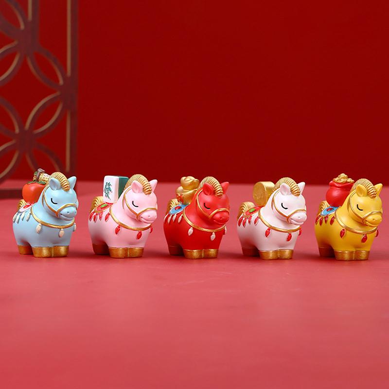 Creative Transfer Zodiac Horse Back Lucky Bag Ingot Can Be Rotated Home Decoration Office Desktop Decoration