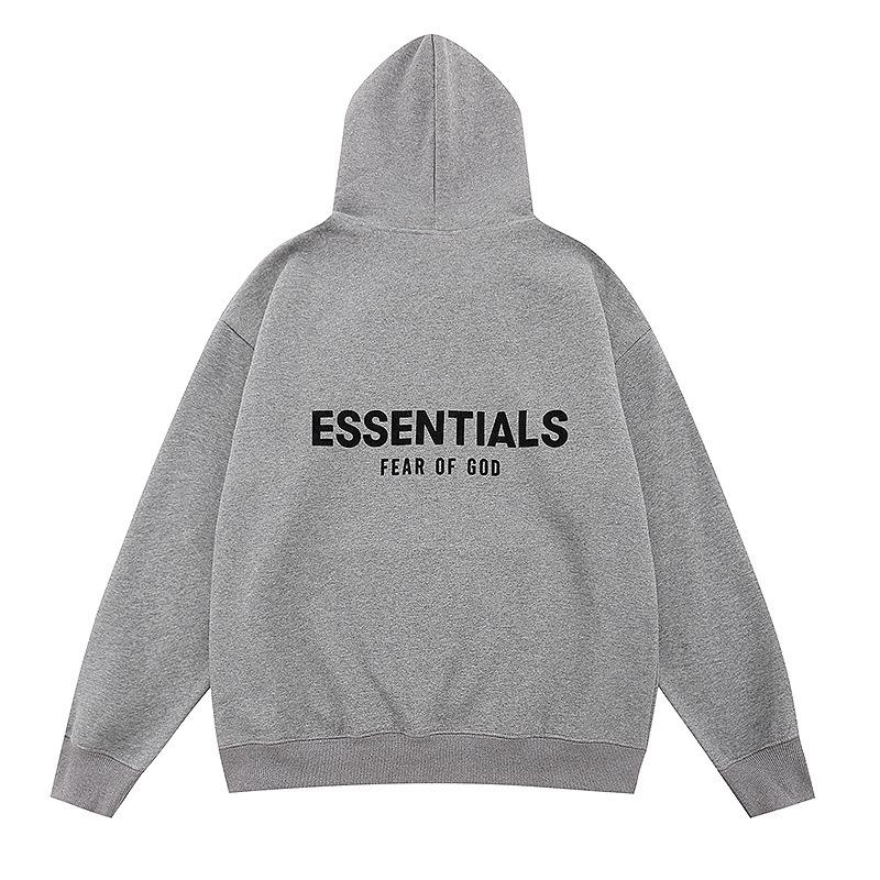 FEAR OF GOD ESSENTIALS Unisex Samt-Hoodie mit Beflocktem Schriftzug