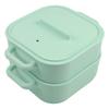 2 Pieces Silicone Microwave Steamer Bowls with Handle Oven Safe Food Storage Containers for Quick and Healthy Cooking