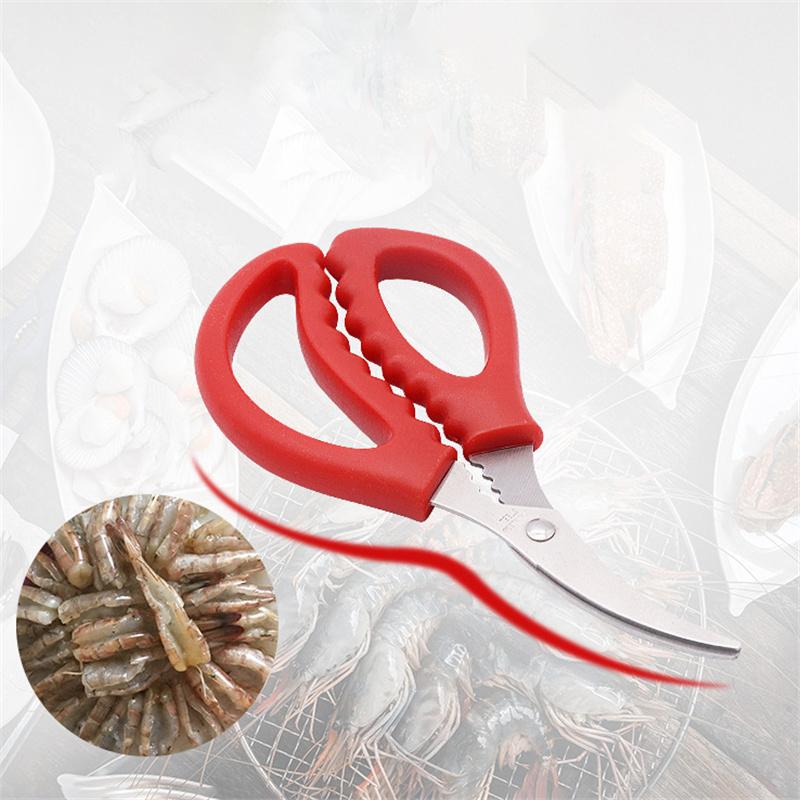 Stainless Steel Kitchen Shrimp Cutters Shrimp Line Stripping Tool Household Seafood Scissors Lobster Fish Prawn Peeler