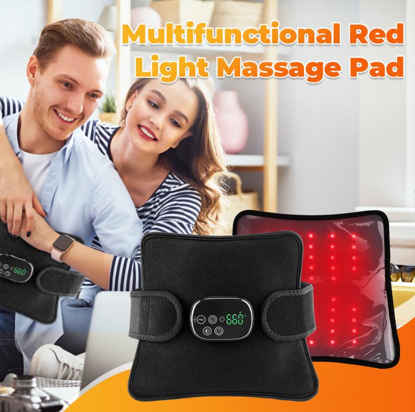 LED Red Light Therapy Belt, Multifunctional Far-Infrared Hot Compress Massage Shoulder & Knee Wrap