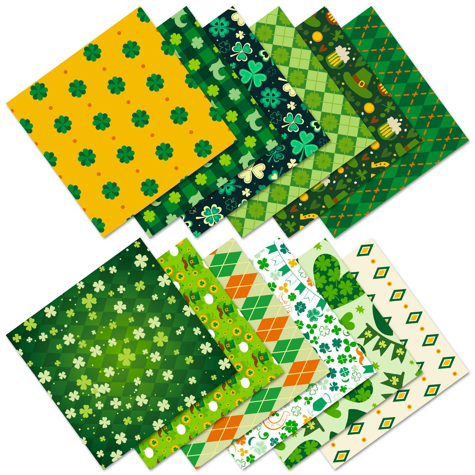

12/Pack Of Irish St. Patrick S Style Backing Paper Holiday Decoration Handbook Material Paper 15cm*15cm
