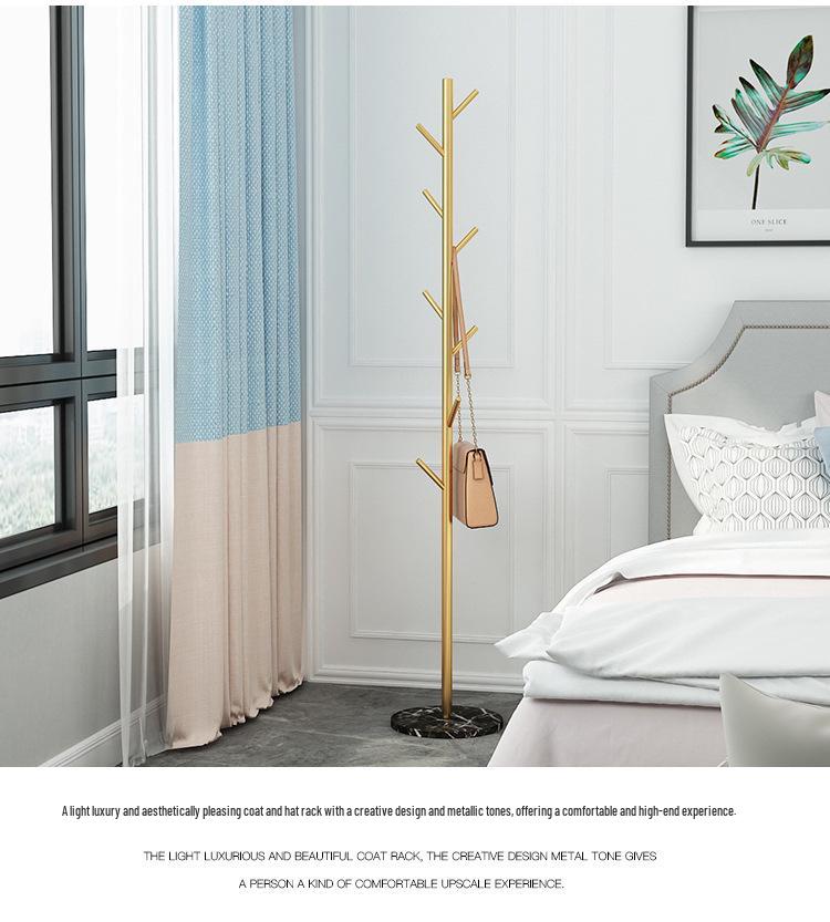 Marble Floor Standing Coat Rack - Modern Bedroom Hanger