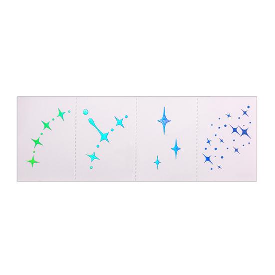 Temporary Tattoos Stickers, The Corner of The Eye Tattoos with Heart Star Pattern, Temporary Body Art Stickers for Adults Kids Party Use