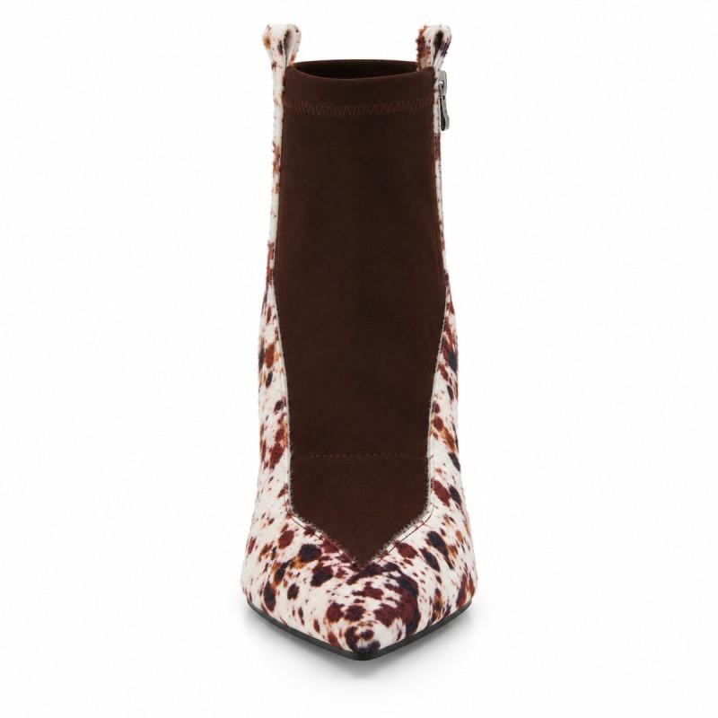Botín Marrón Animal Print Tacón Ancho Montevita 105340