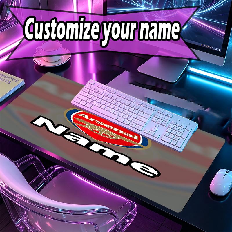 Custom Name Personalized football team F.C Pattern Mousepad, Laptop PC Desk Mat, Decorative Desk Mat for Home Keyboard Pad Gift