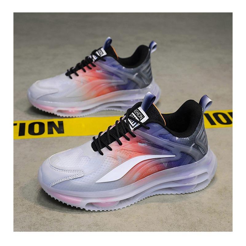 Men's Gradient Transparent Air Sneakers Lightweight Breathable Mesh Running Shoes Fashionable Athletic Footwear for Training and Daily Wear