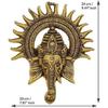 Metal Ganesha Idol for Home Decor with Surya Chakra - Ganeshji Ganpati Decoration Items Wall hangings Lucky Fengshui - Decorative Gifts