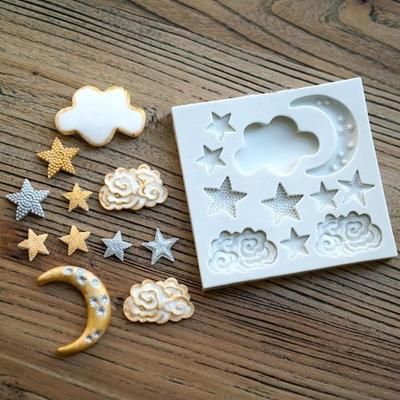 DIY Star Moon Shape Silicone Fondant Cake Molds Gummy Chocolate Mold Baking Appliance Silicone Cake Small Tools