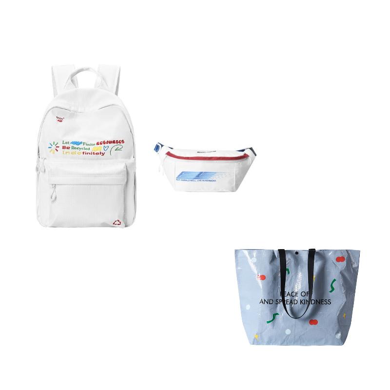 FINITE LOOP Recycled Polyester Backpack Unisex White K1021-X