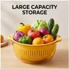 Double Layer Drain Basket Reusable Kitchen Food Washing Strainer Bowl For Fruit Vegetable Snack Storage Multi Color