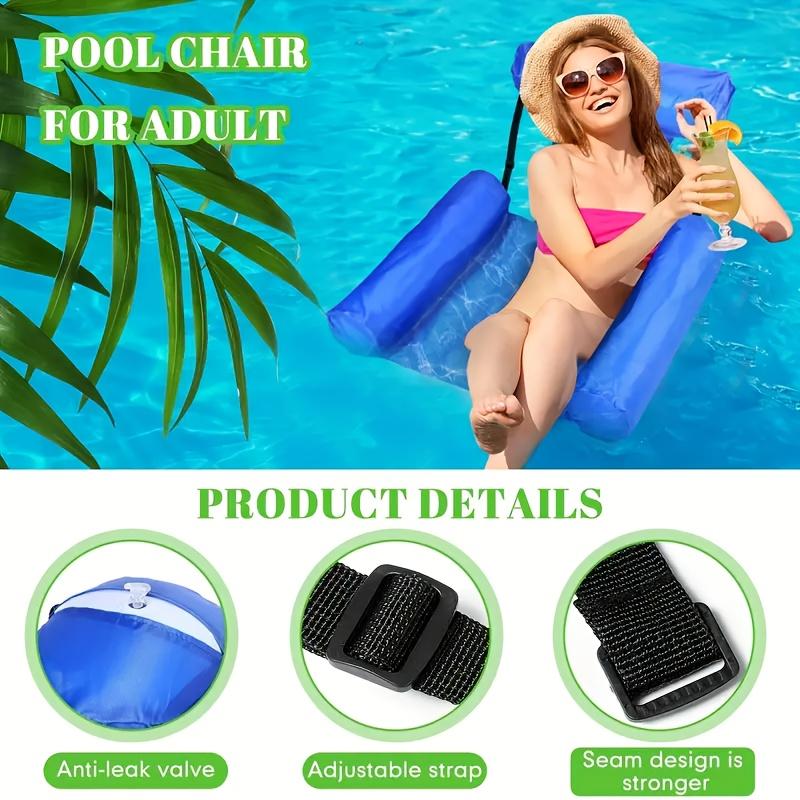 Aufblasbare blaue Wasserhängematte – Schwimmliege für Erwachsene, PVC-Material, bequem und langlebig zum Schwimmen, Entspannen und für Urlaubsspaß