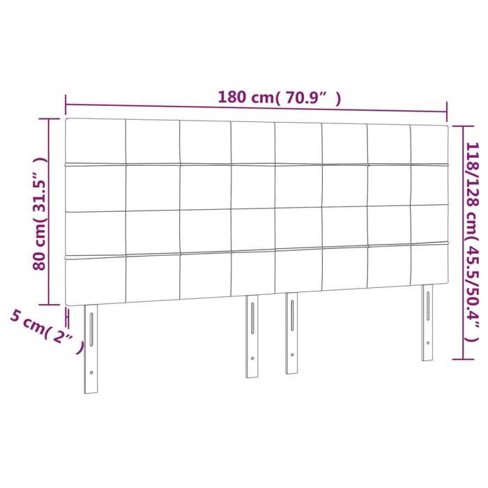 VidaXL LED Headboard Bedroom Furniture Double Bed Accessory Head of Bed Frame Interior Taupe 3122442