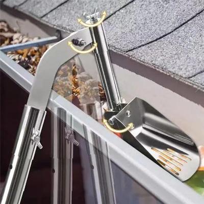 A25F-Aluminum Alloy Cleaner Portable Gutter Cleaning Spoon Leaf Scoop Roof Gutter Tool Gutter Cleaning Shovel Leaves Dirt Remova
