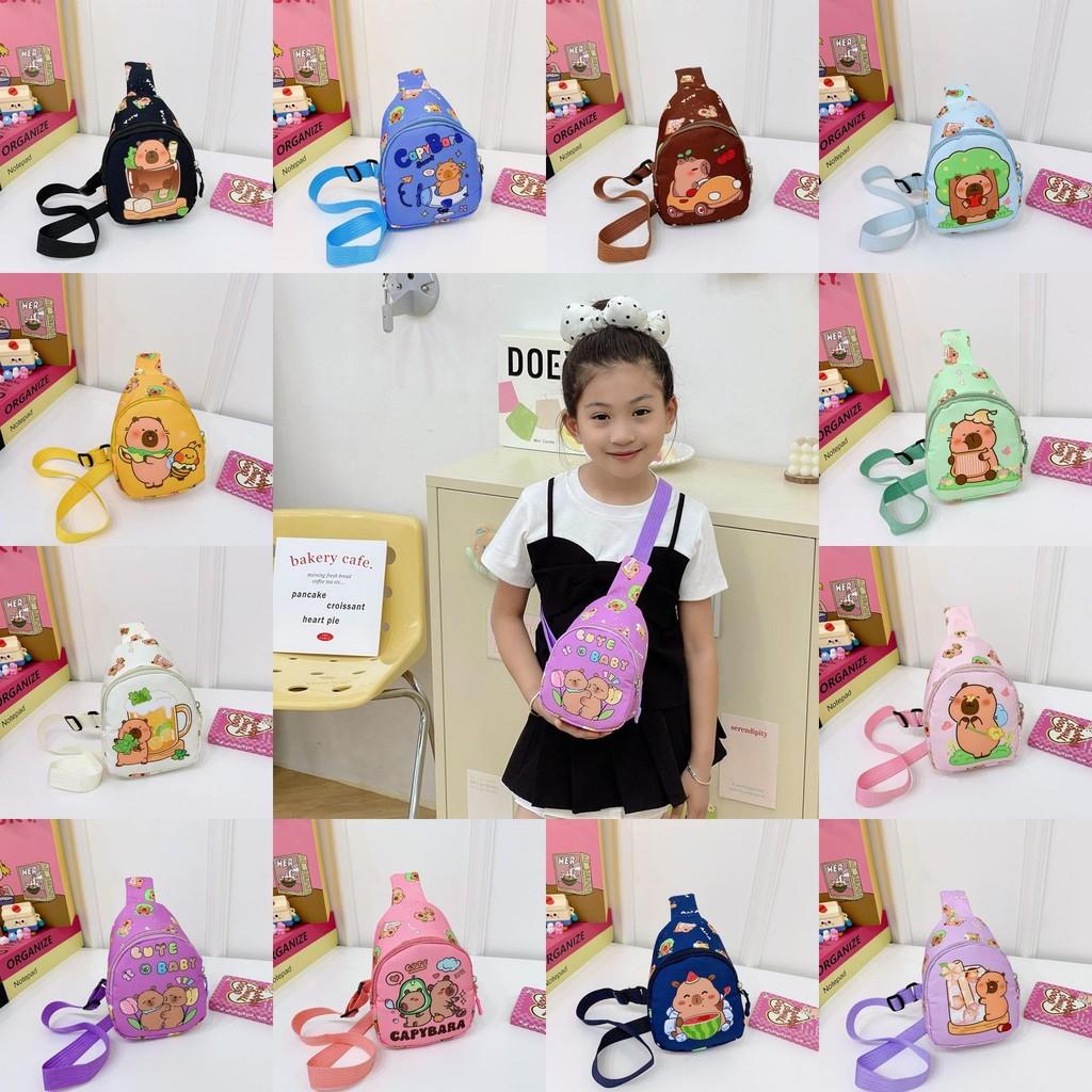 Capybara Cartoon Cute Shoulder Bag Breathable Fabric Toddlers Girl Travel Bags