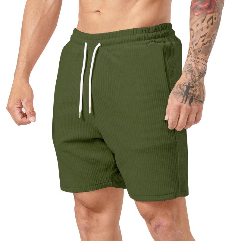 

Summer Models Solid Colour Lace-up Shorts Men s Sweatpants Corduroy Simple Casual Five Men s Trousers XXXL